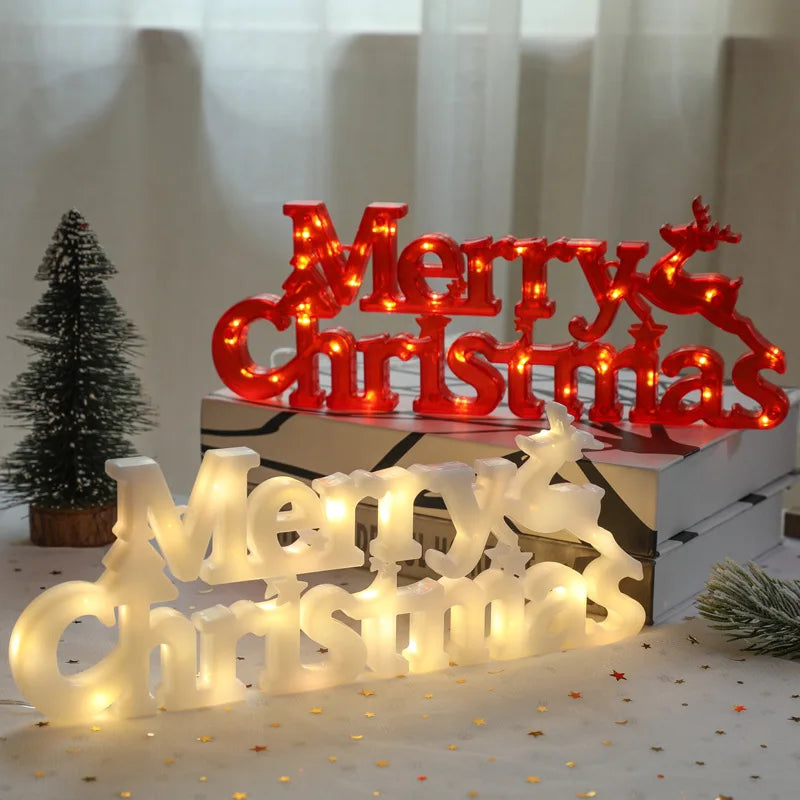 LED-Deko "Merry Christmas" oder Herz