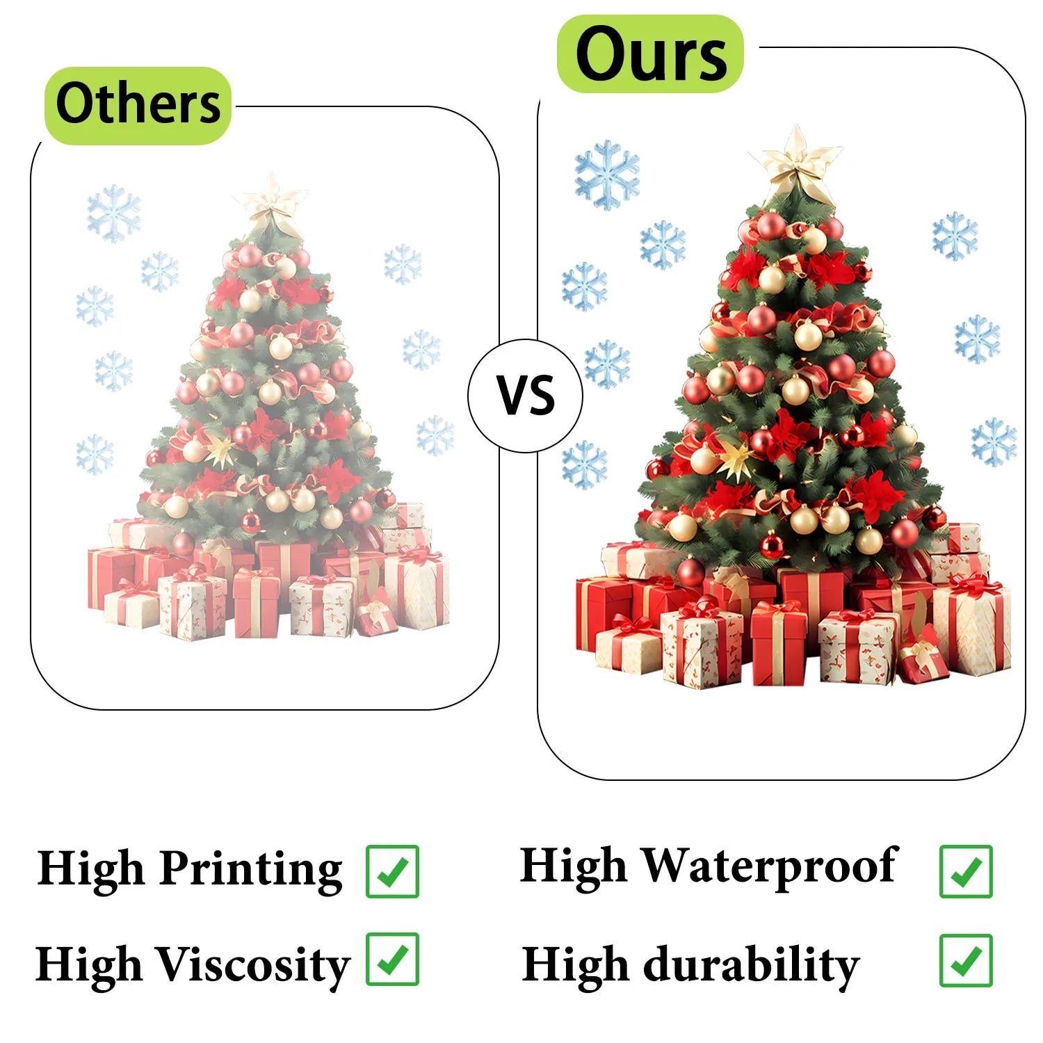 Klebebilder für das Fenster - Weihnachtsbaum (versch. farbliche Aspekte)