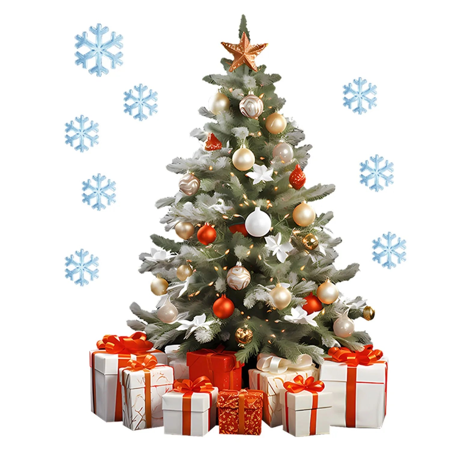 Klebebilder für das Fenster - Weihnachtsbaum (versch. farbliche Aspekte)