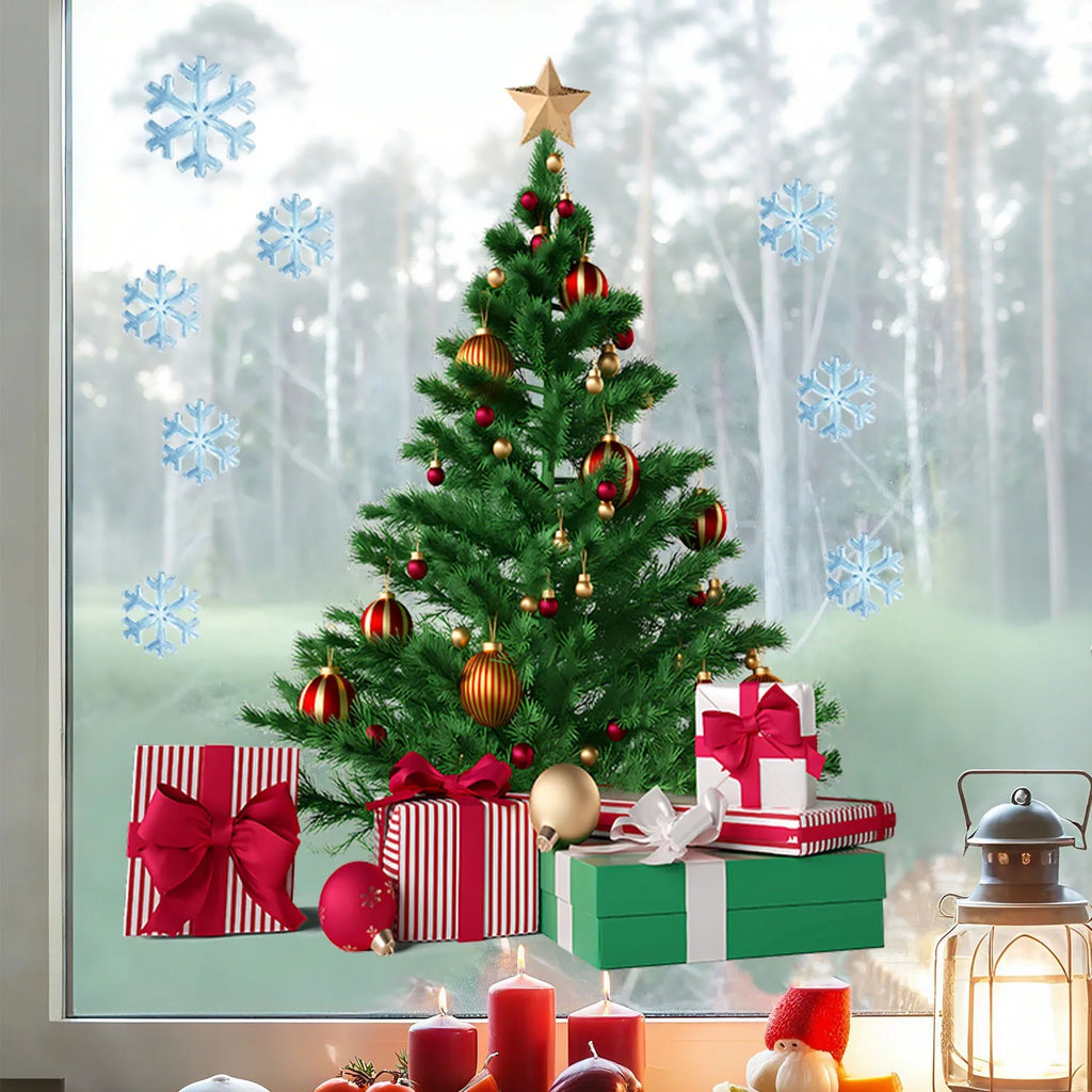 Klebebilder für das Fenster - Weihnachtsbaum (versch. farbliche Aspekte)
