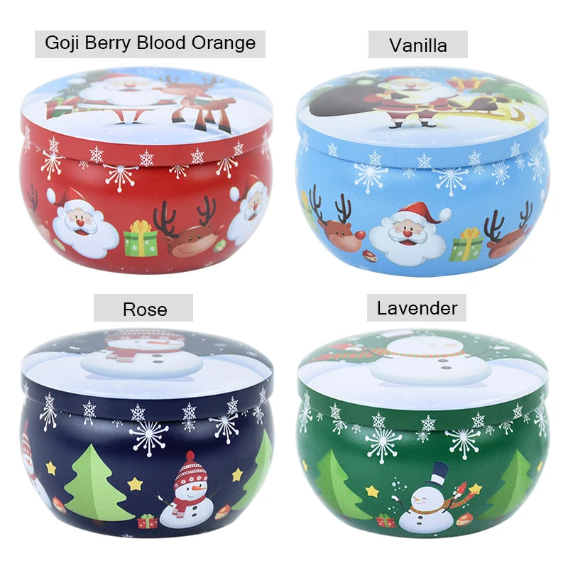 Kerze mit weihnachtlichen Motiven