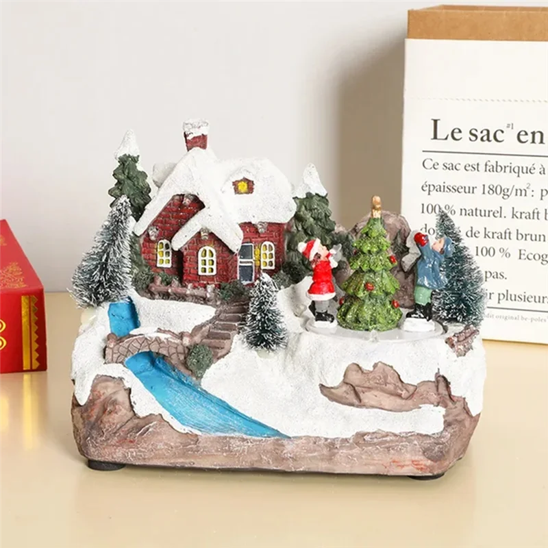 Weihnachtsdorfszene (rotierend), handbemalt