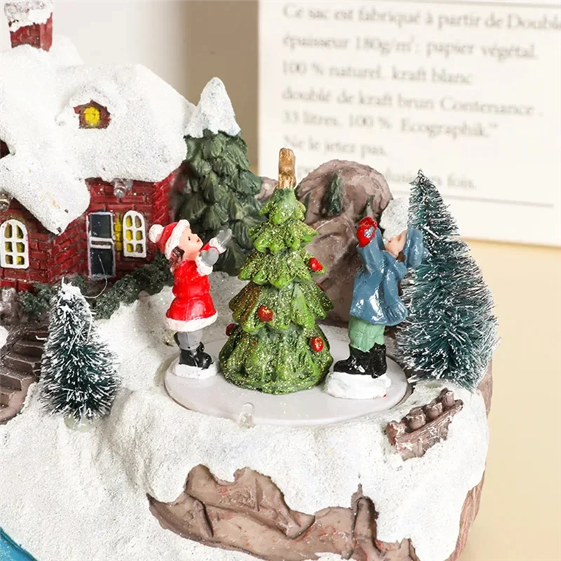 Weihnachtsdorfszene (rotierend), handbemalt