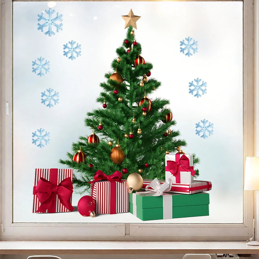 Klebebilder für das Fenster - Weihnachtsbaum (versch. farbliche Aspekte)