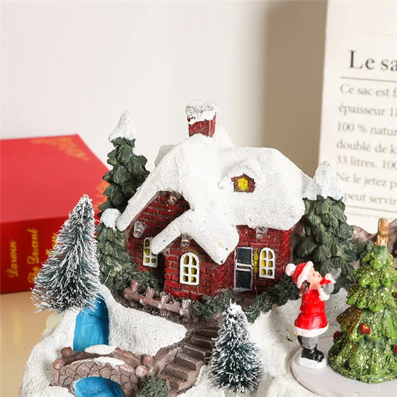 Weihnachtsdorfszene (rotierend), handbemalt